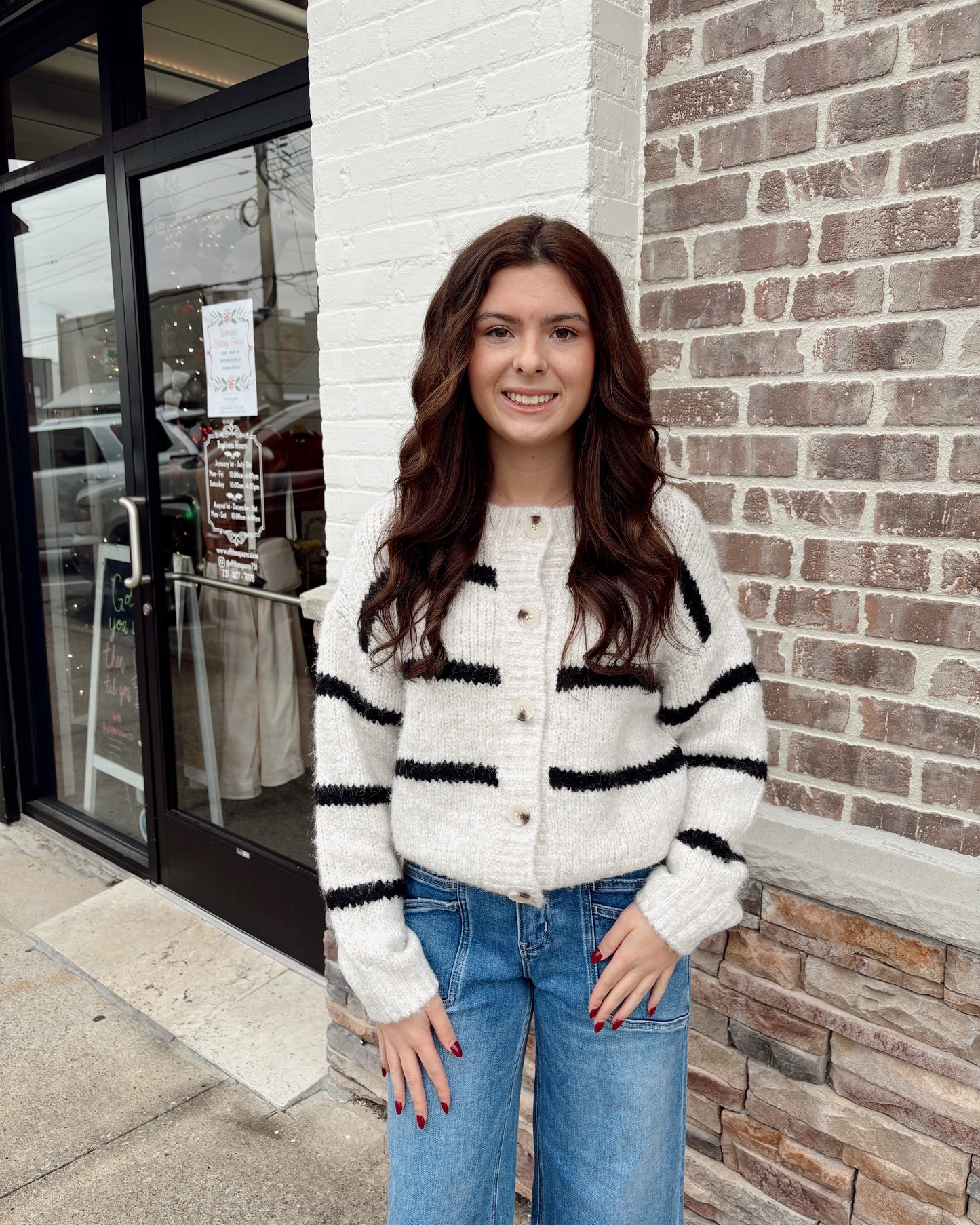 Stripe Button Down Cardigan