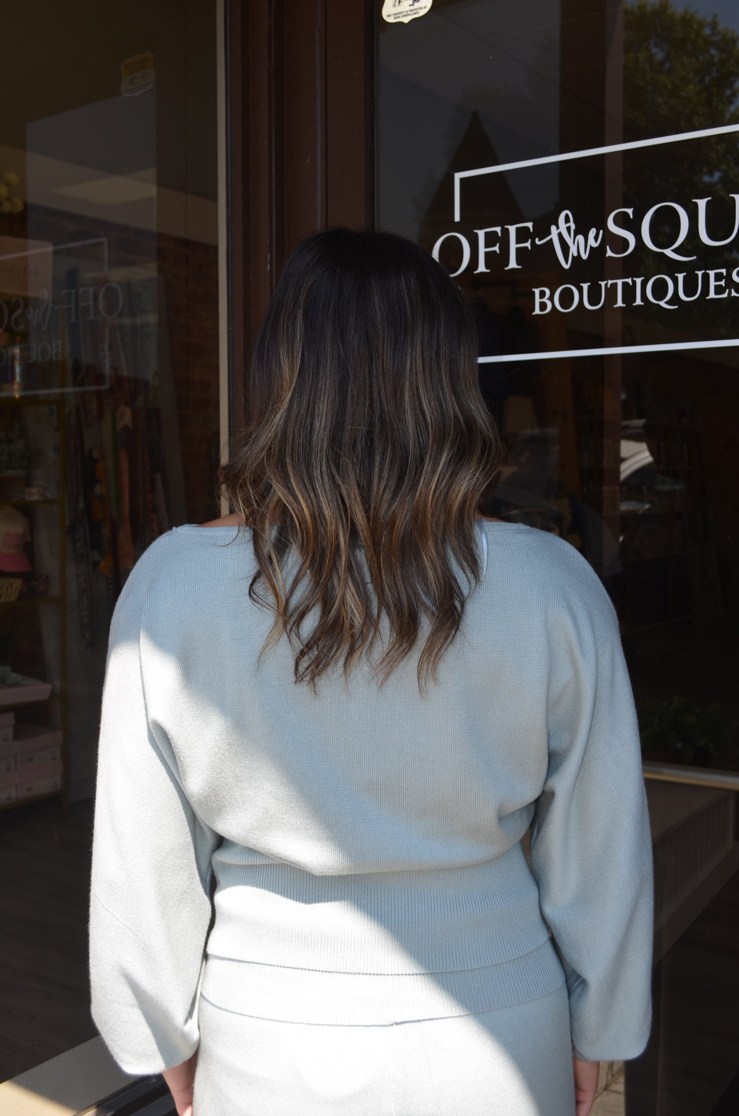 Boat Neck Dolman Sleeve Sweater