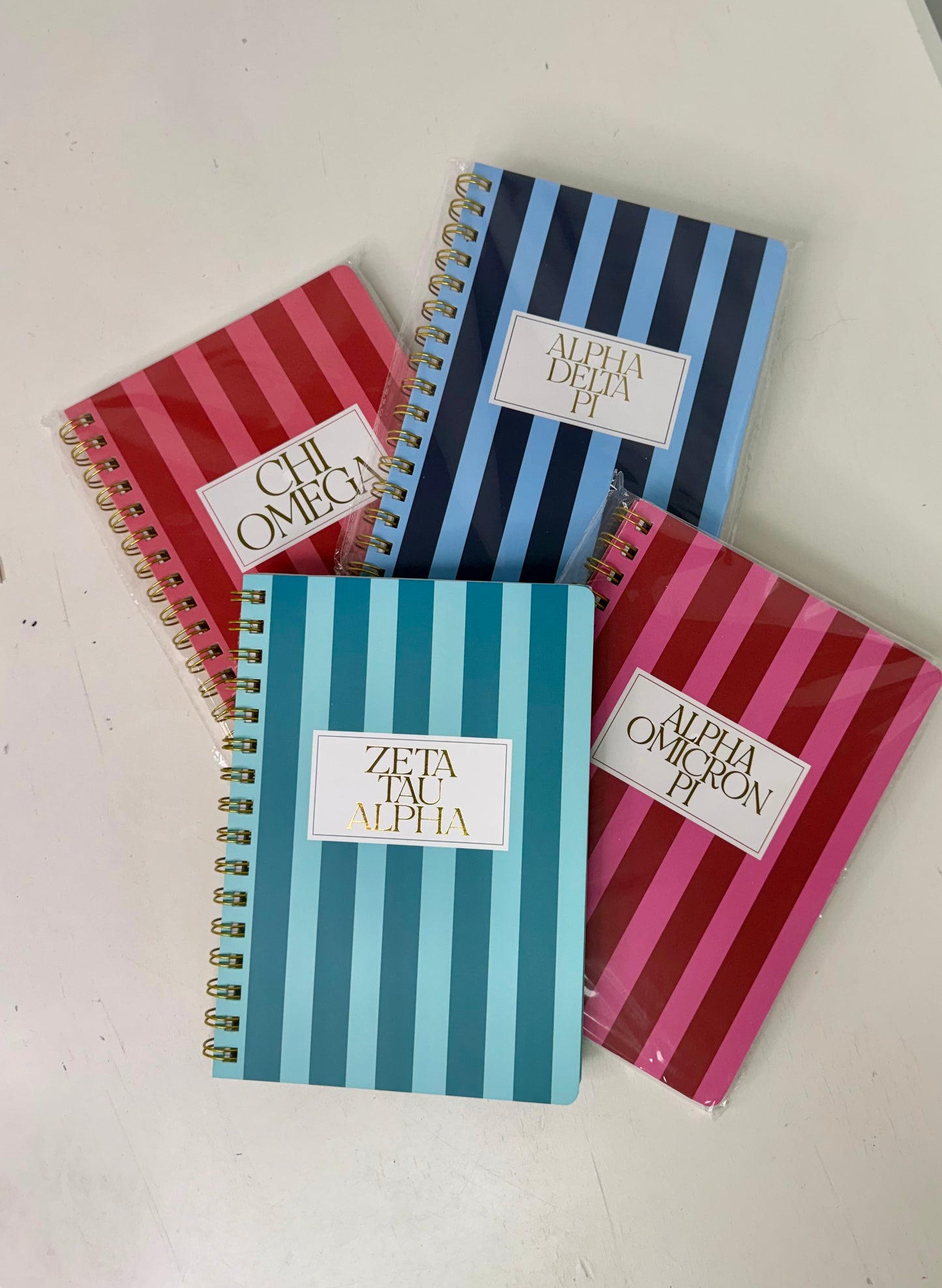 Stripe Sorority notebook -ZETA