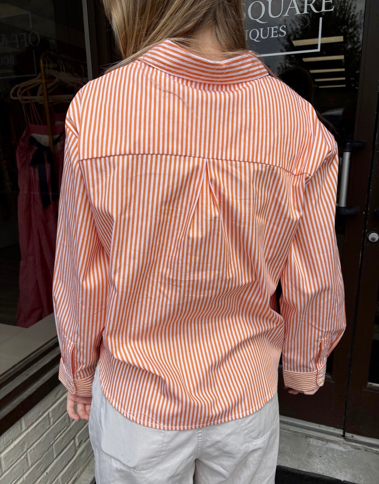 Orange Stripe Button Down Shirt