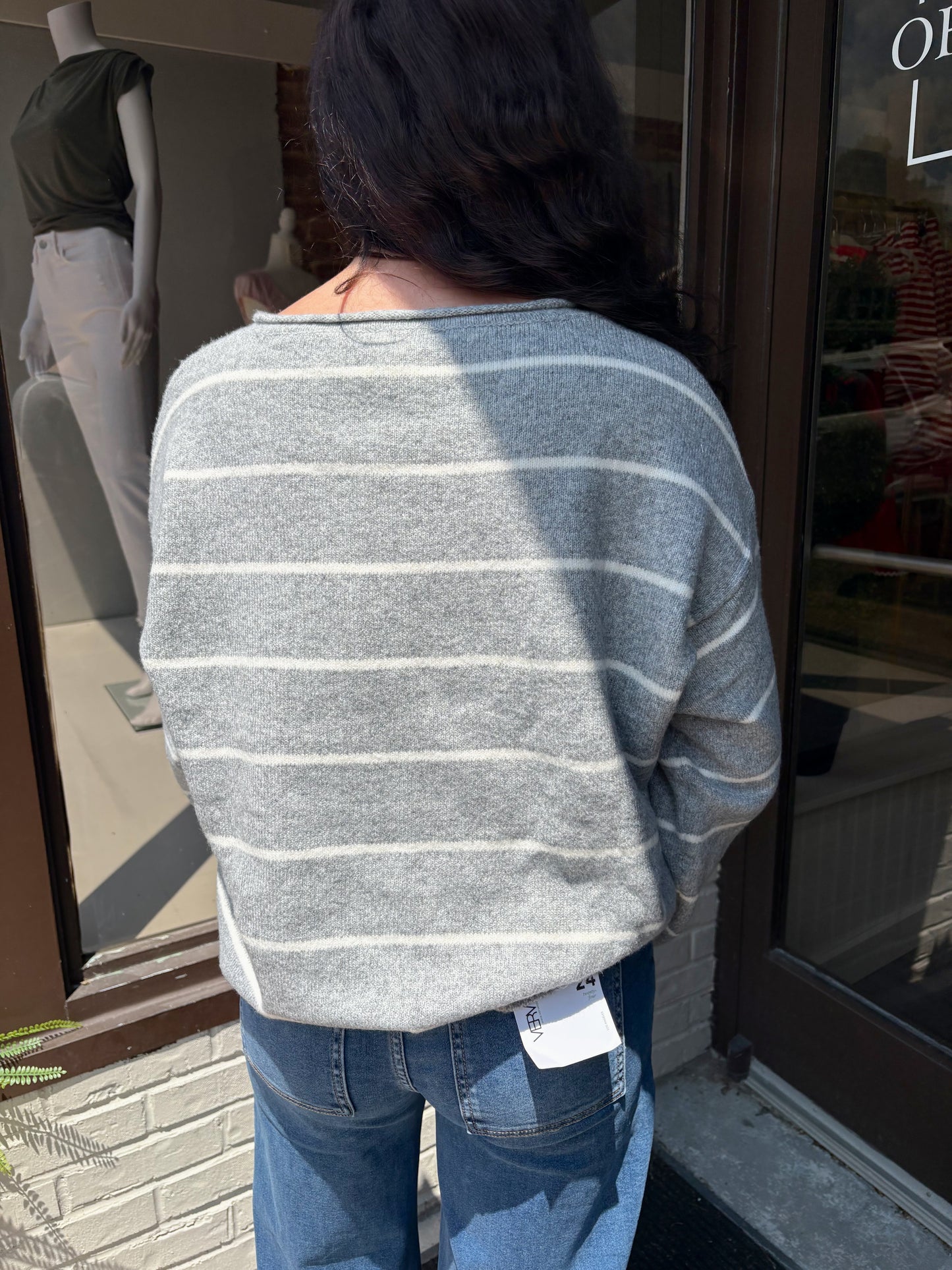Rolled Neck Sweater Cardigan Top