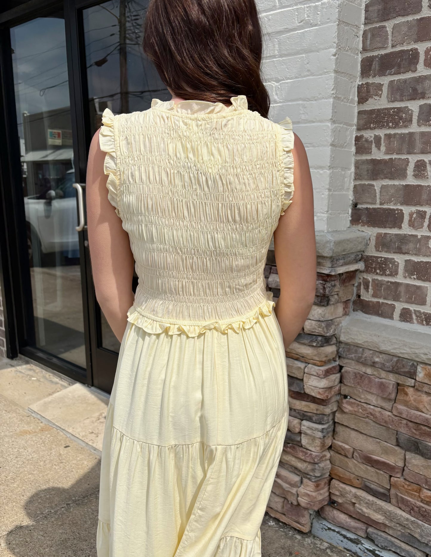 Smocked Ruffle Detail Tiered Dress