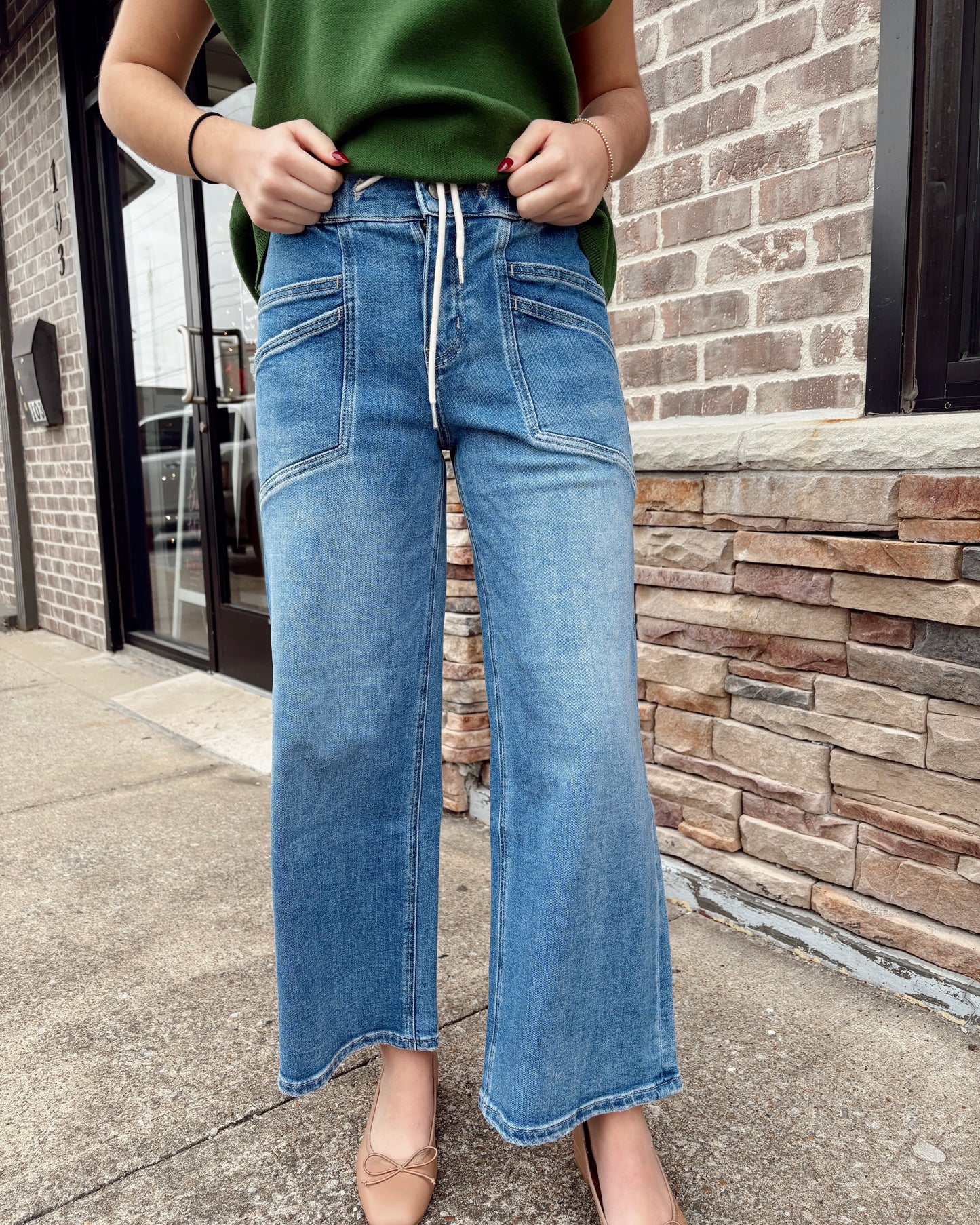 Vervet High Rise Drawstring Wide