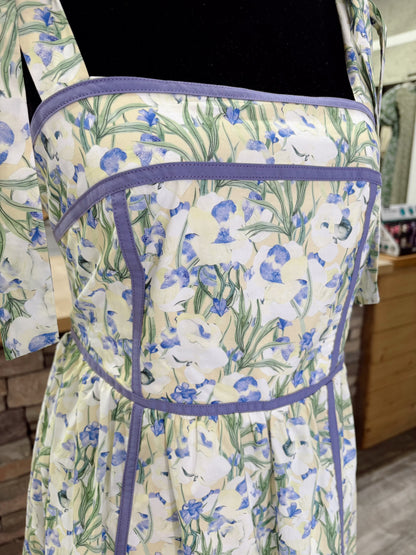 Floral Contrast Midi Dress