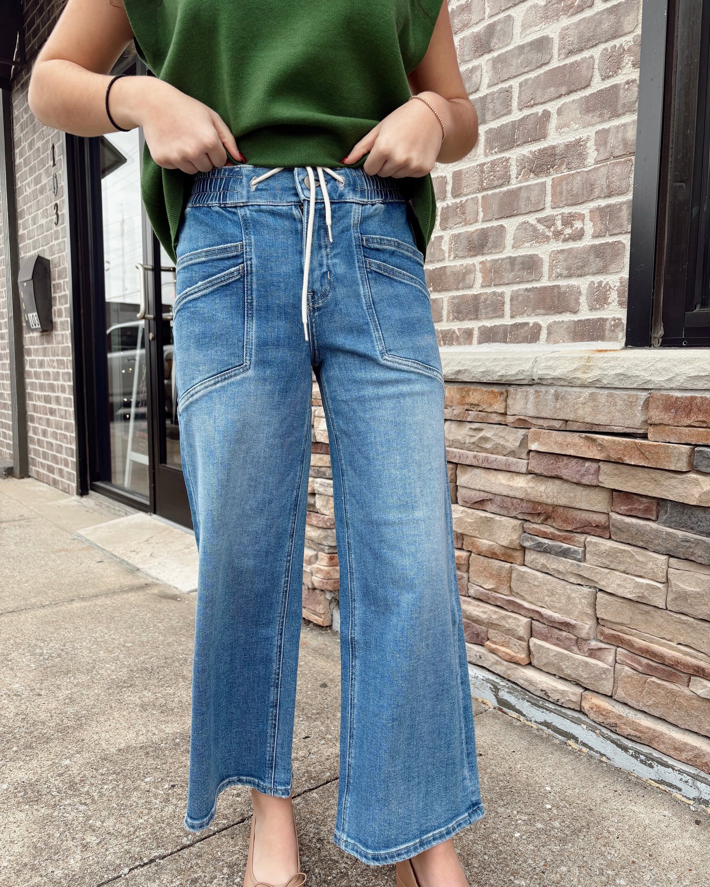 Vervet High Rise Drawstring Wide