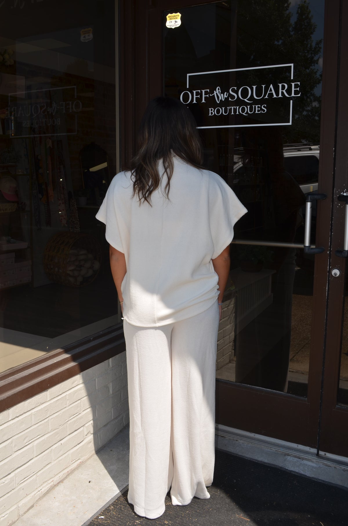 Cream Mock Neck Sweater Set