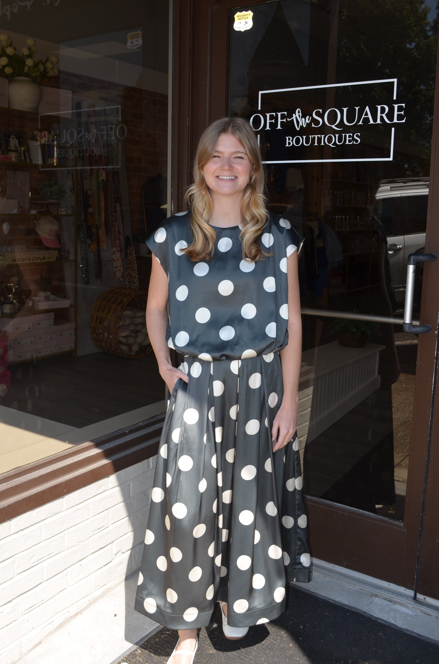 Olive Polka Dot Bubble Top
