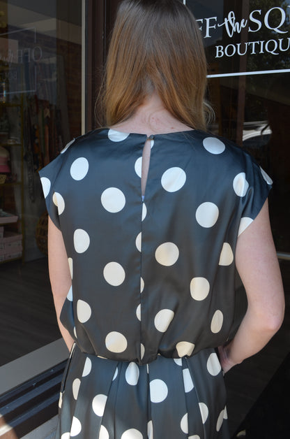 Olive Polka Dot Bubble Top