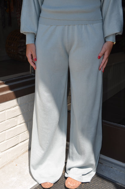 Folded Waist Sweater Pants Sage