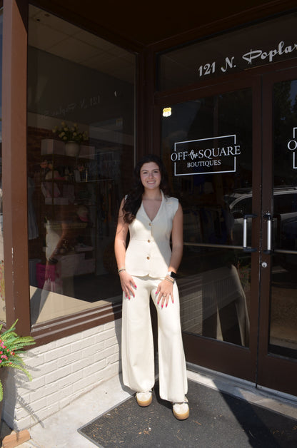 Cream Sweater Dress Pants