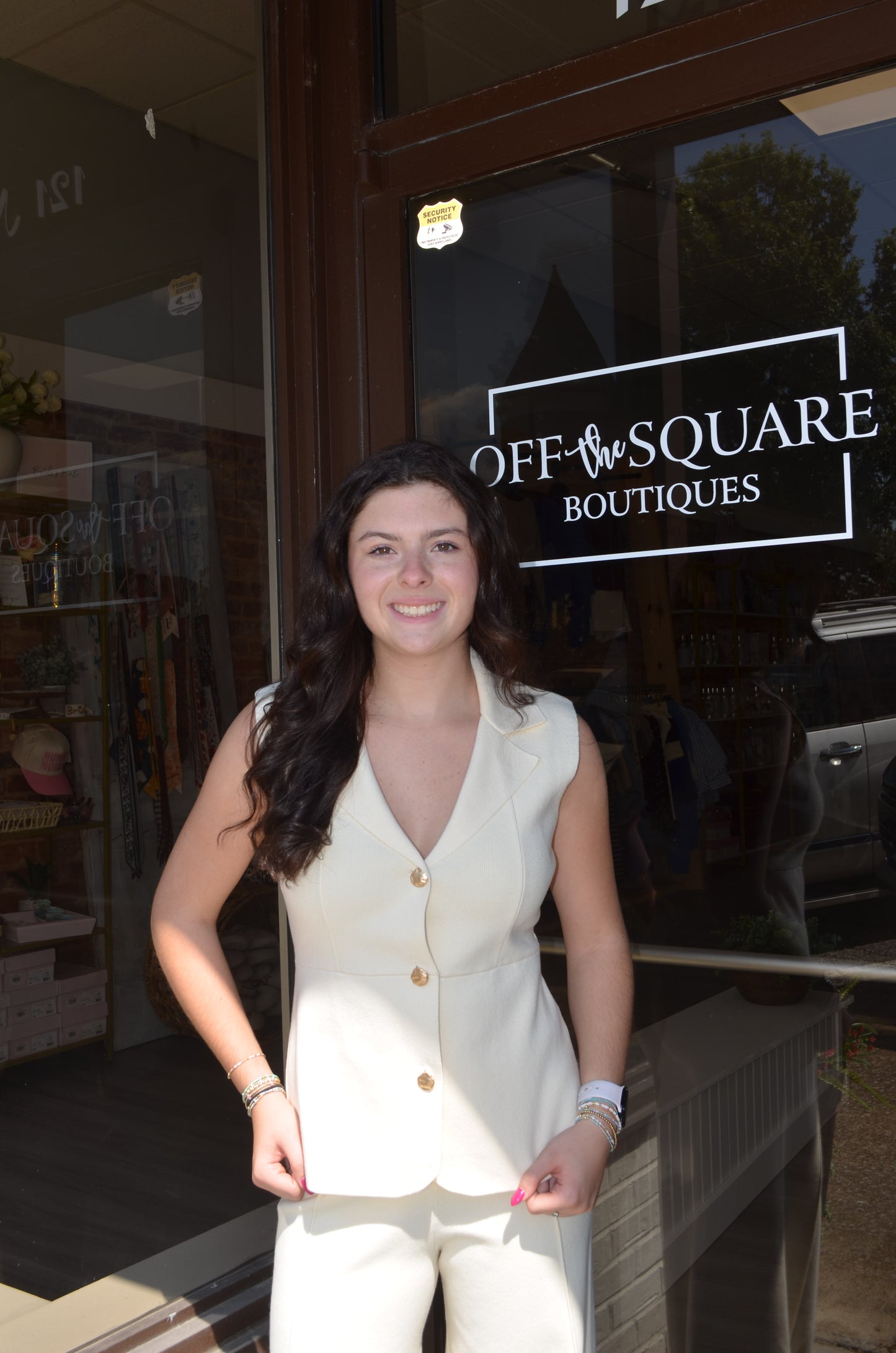 Cream Sweater Peplum Vest
