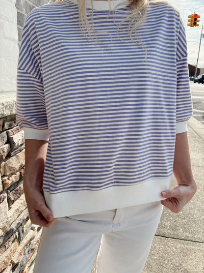 Striped Contrast Trim Top