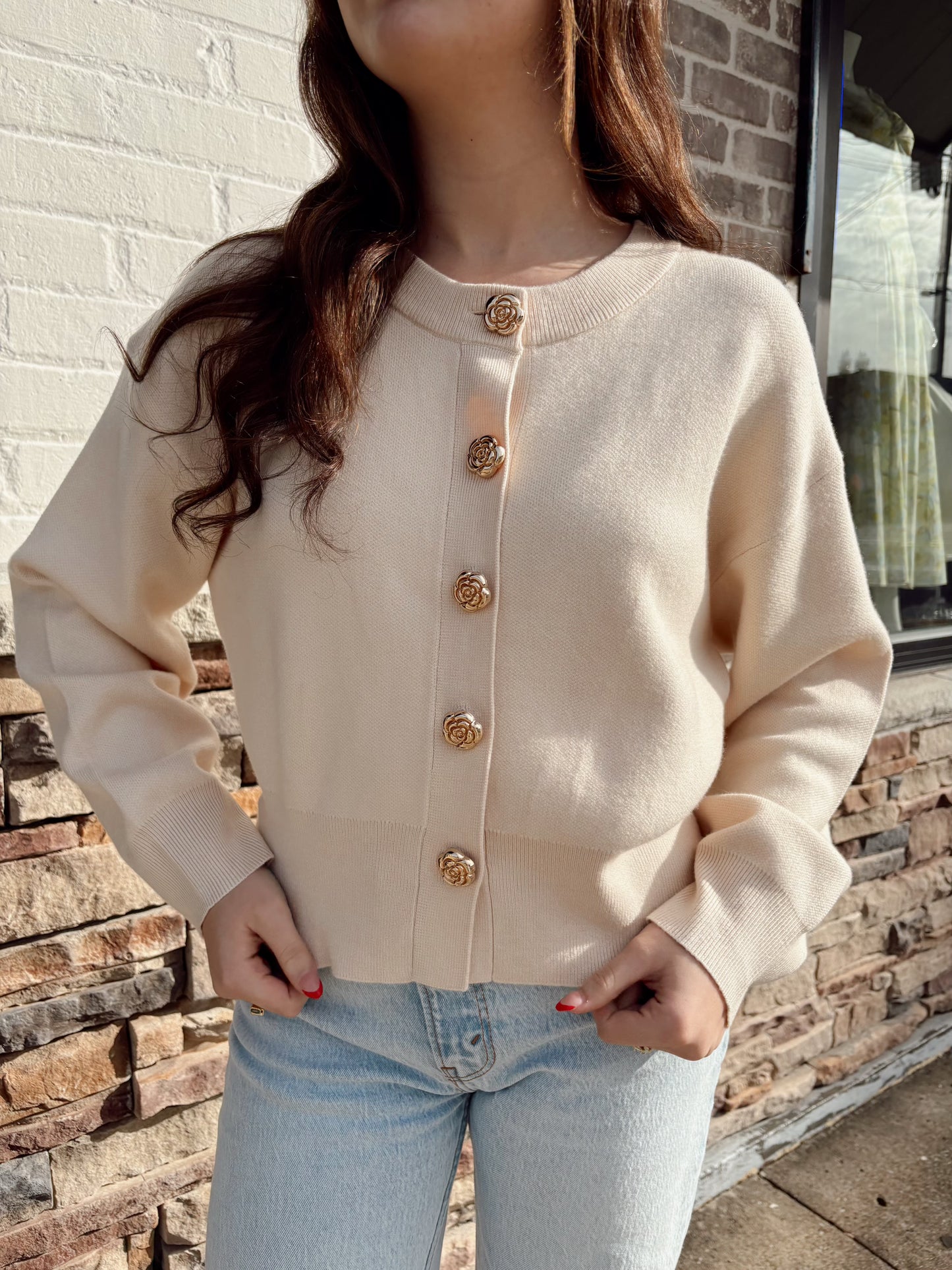 Flower Button Cardigan