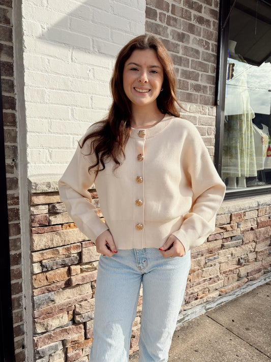 Flower Button Cardigan