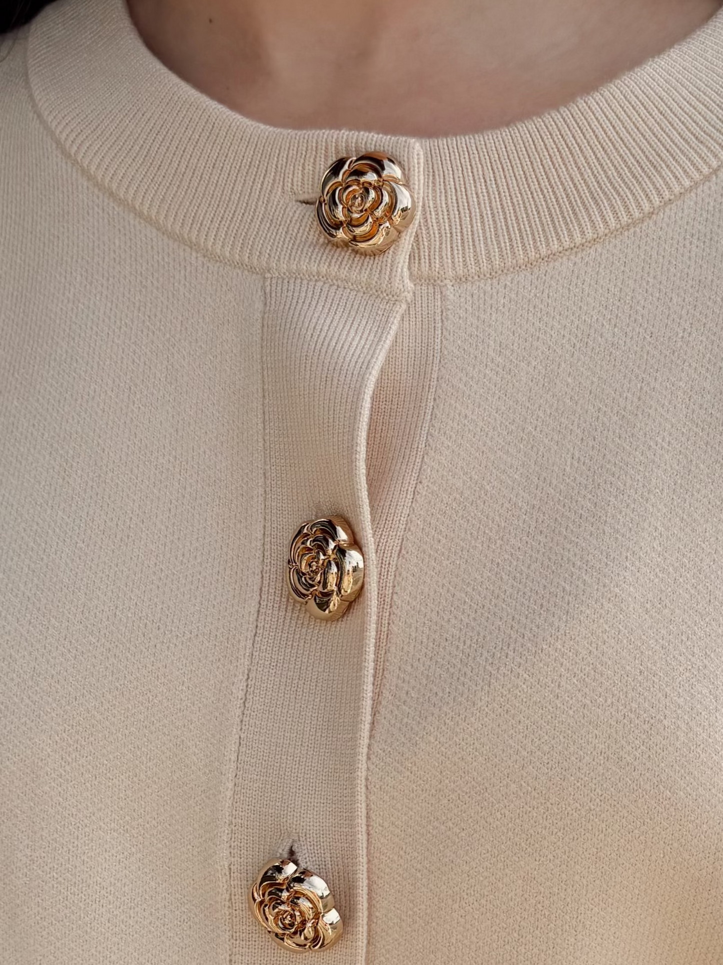Flower Button Cardigan