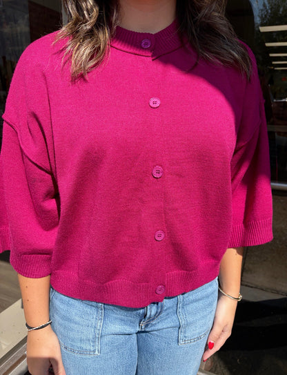 Plum Cardigan Sweater