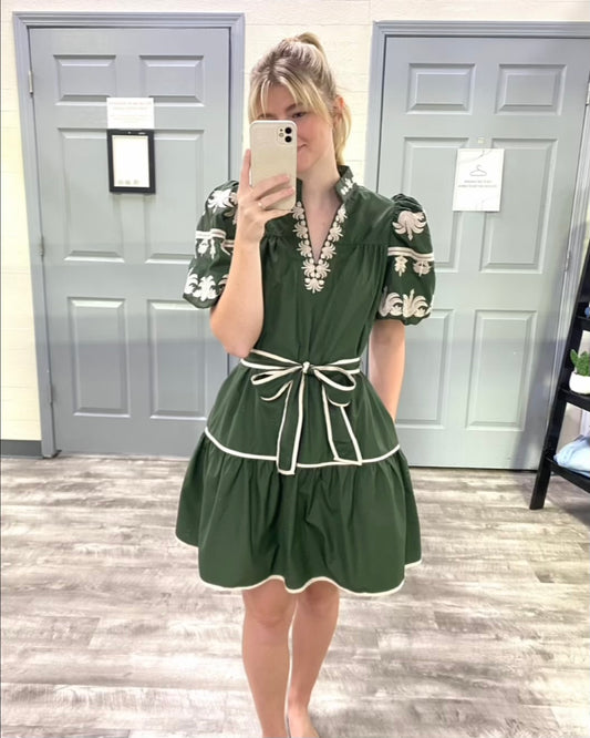 Olive & Ivory Mini Dress