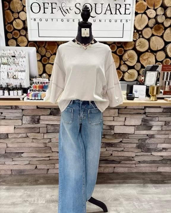 3/4 Balloon Sleeve Top