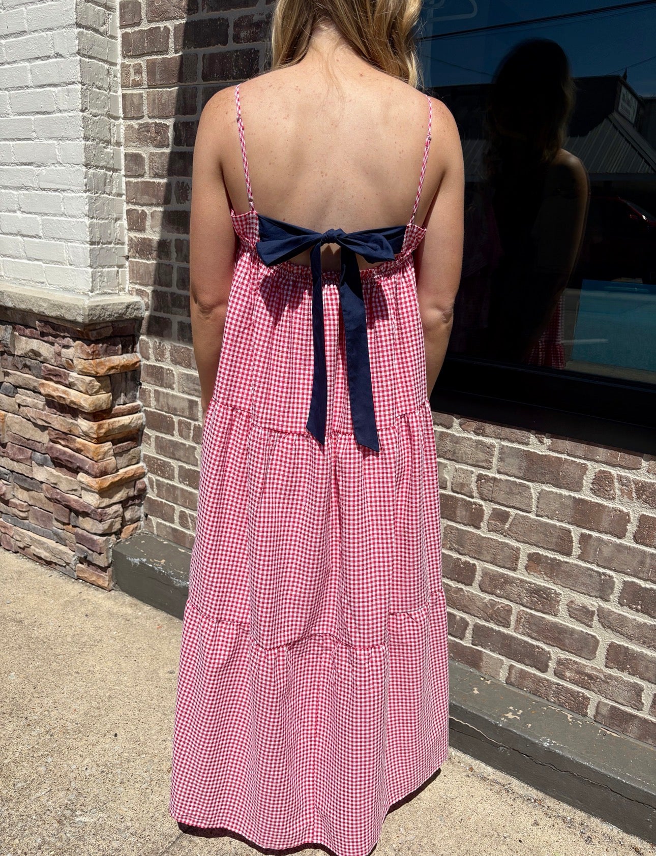 Bow Tie Red Gingham Dress