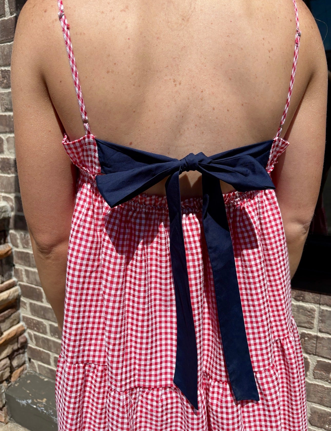 Bow Tie Red Gingham Dress