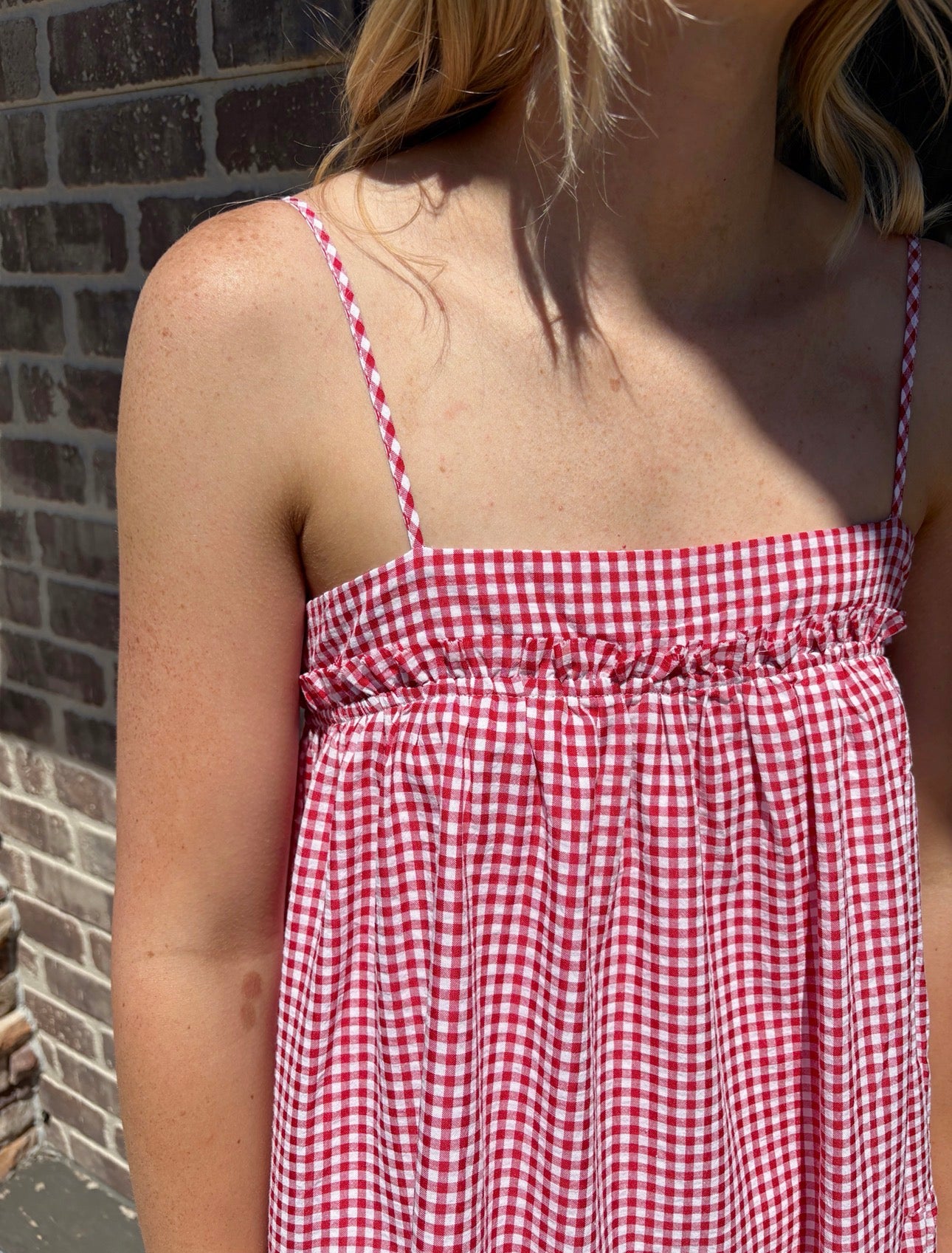 Bow Tie Red Gingham Dress