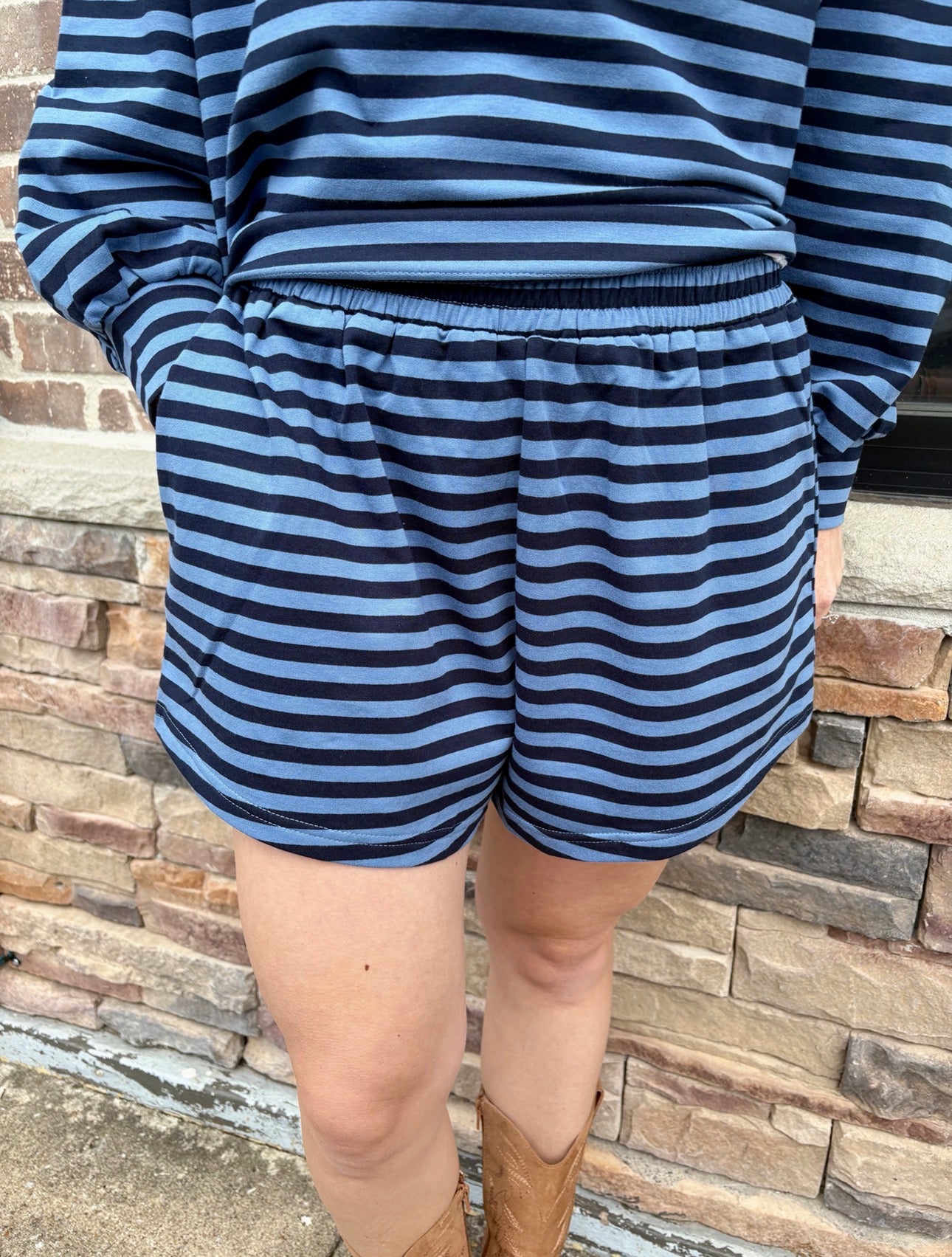 Comfy Stripe Knit Shorts