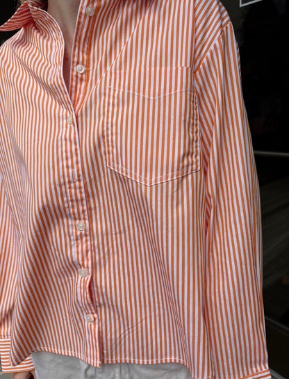 Orange Stripe Button Down Shirt