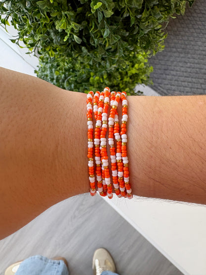 Orange Beaded Bracelet