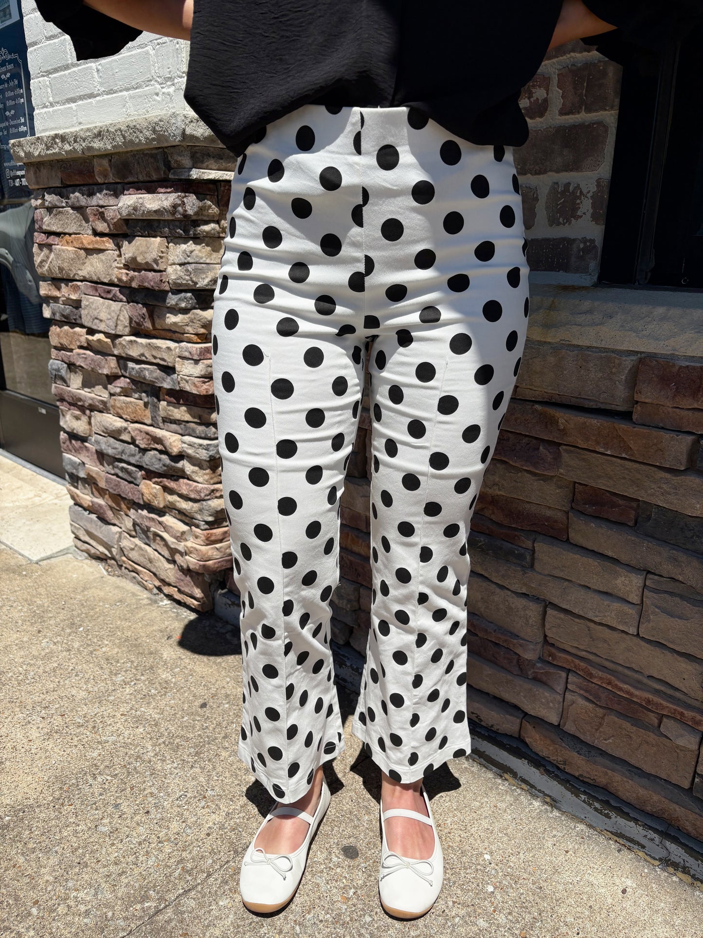 Flare Crop Polka Dot Pants