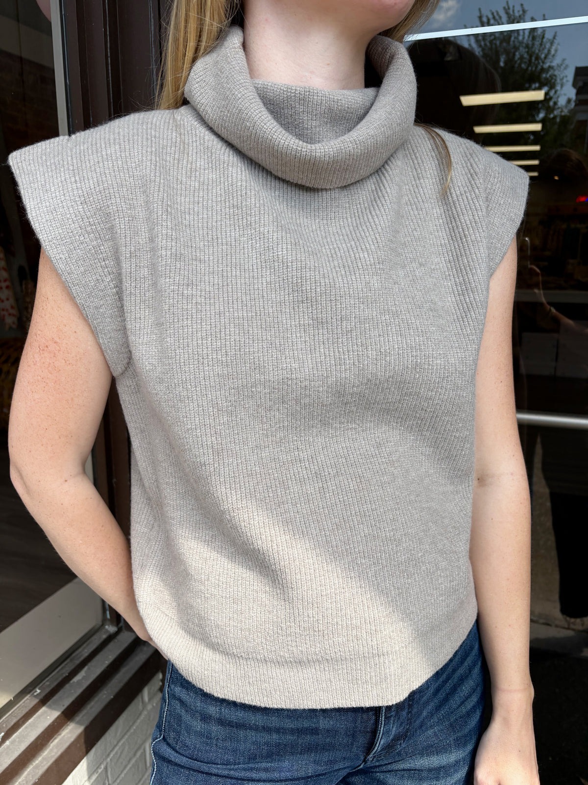 Sleeveless Mocha Turtleneck