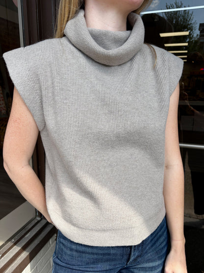 Sleeveless Mocha Turtleneck