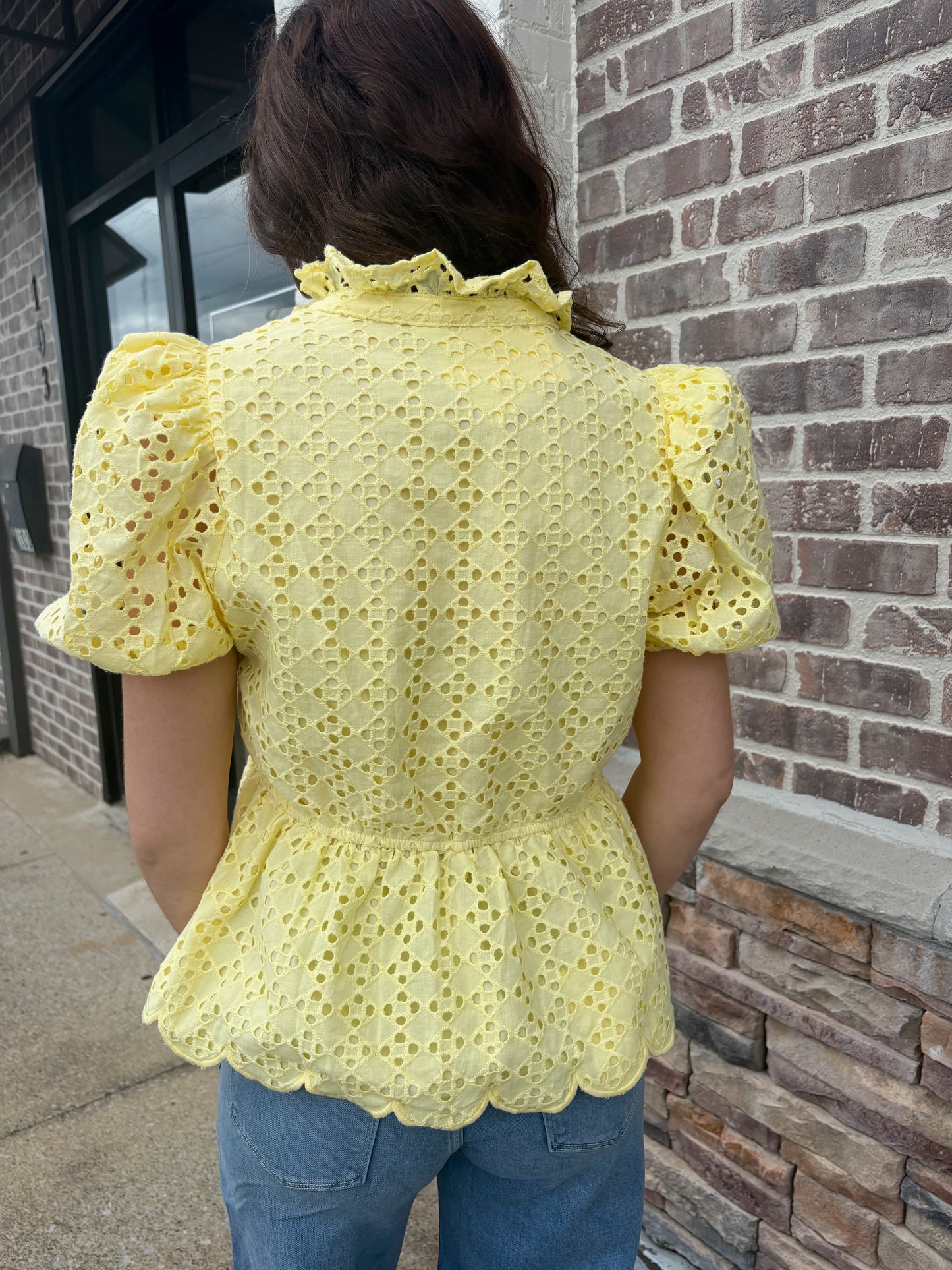 Lemon Eyelet Blouse