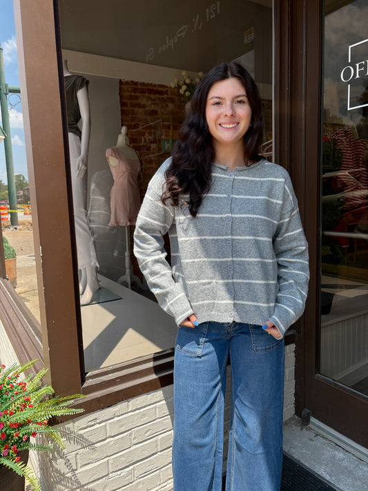 Rolled Neck Sweater Cardigan Top