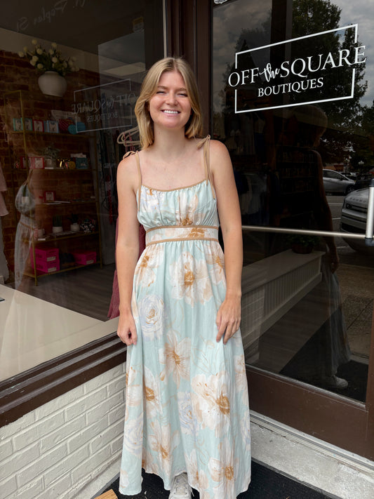 Watercolor Floral Midi Dress