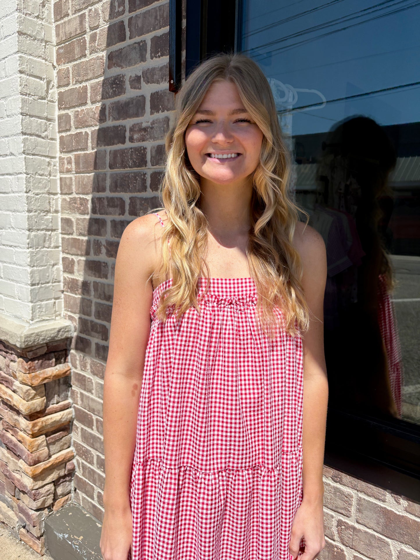 Bow Tie Red Gingham Dress
