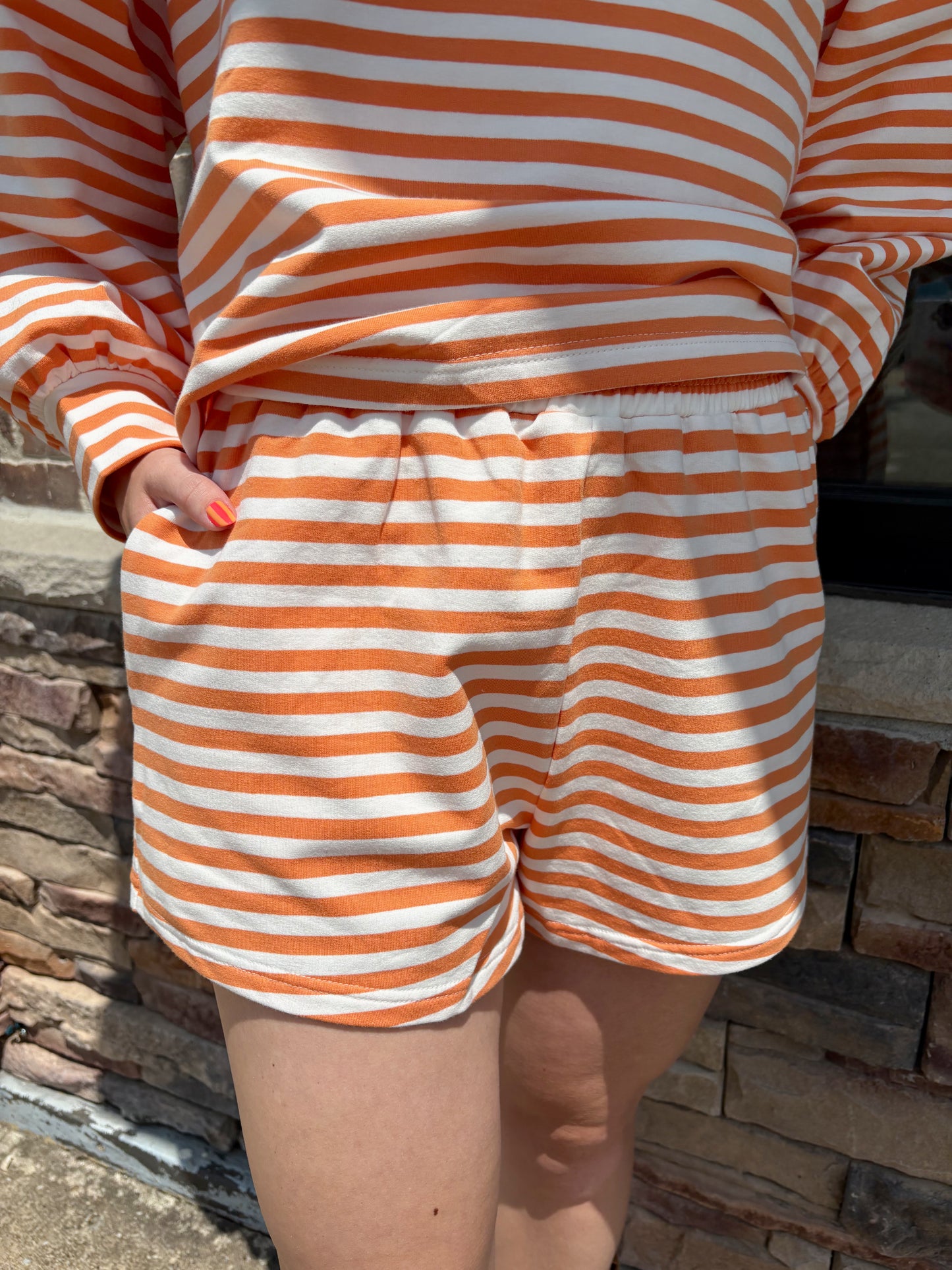 Comfy Stripe Knit Shorts