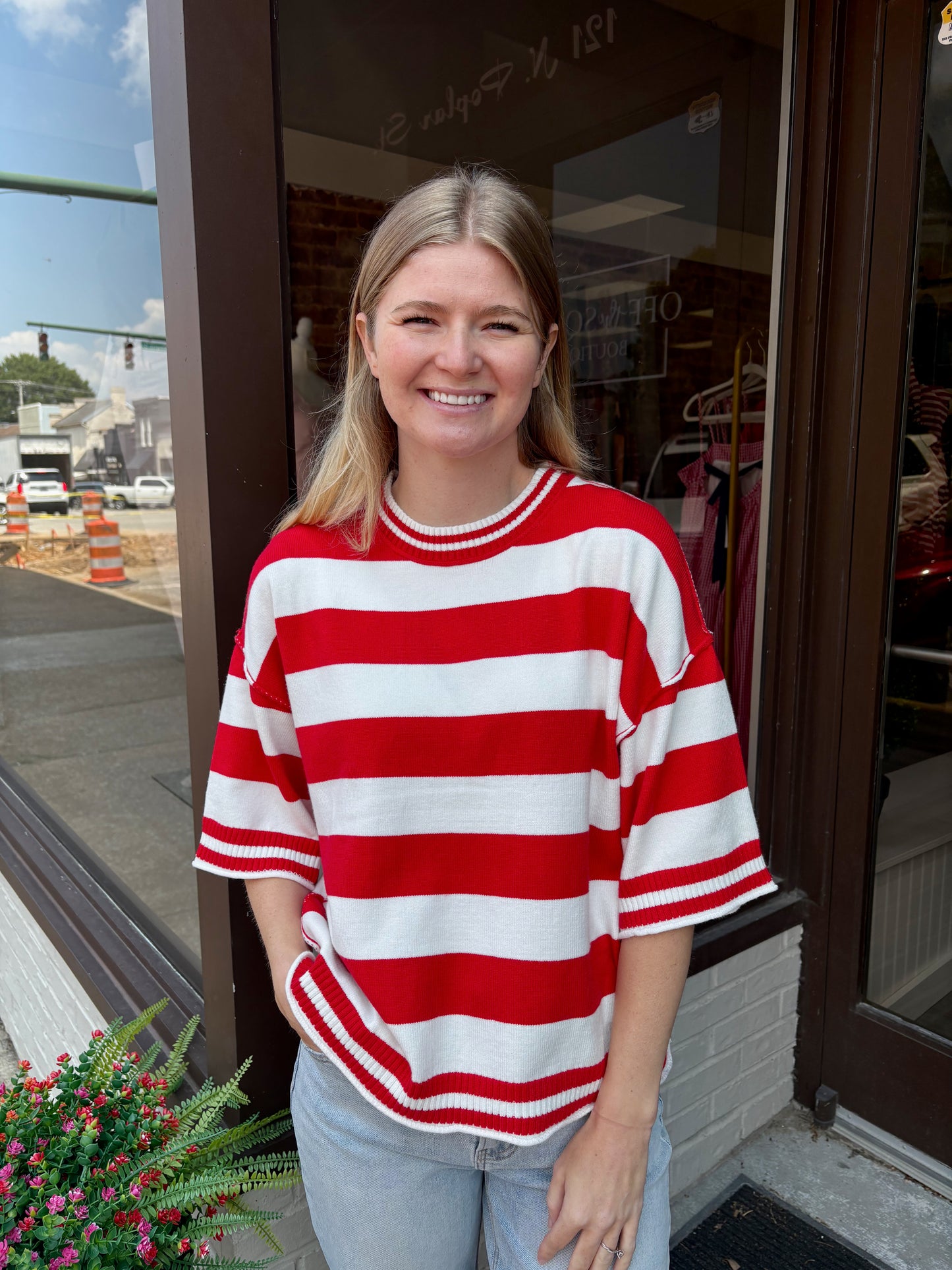 Gameday Stripe Oversized Top