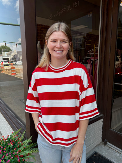Gameday Stripe Oversized Top