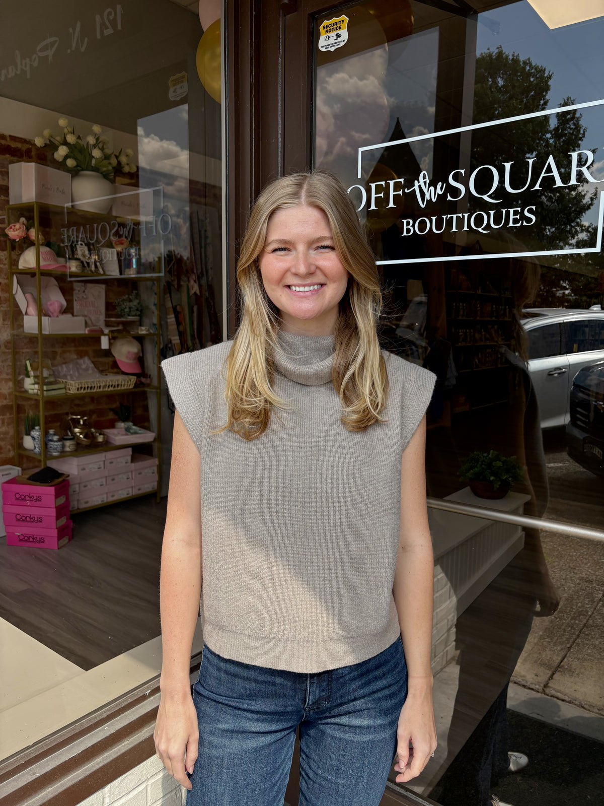 Sleeveless Mocha Turtleneck