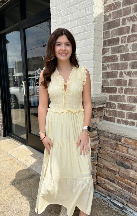 Smocked Ruffle Detail Tiered Dress
