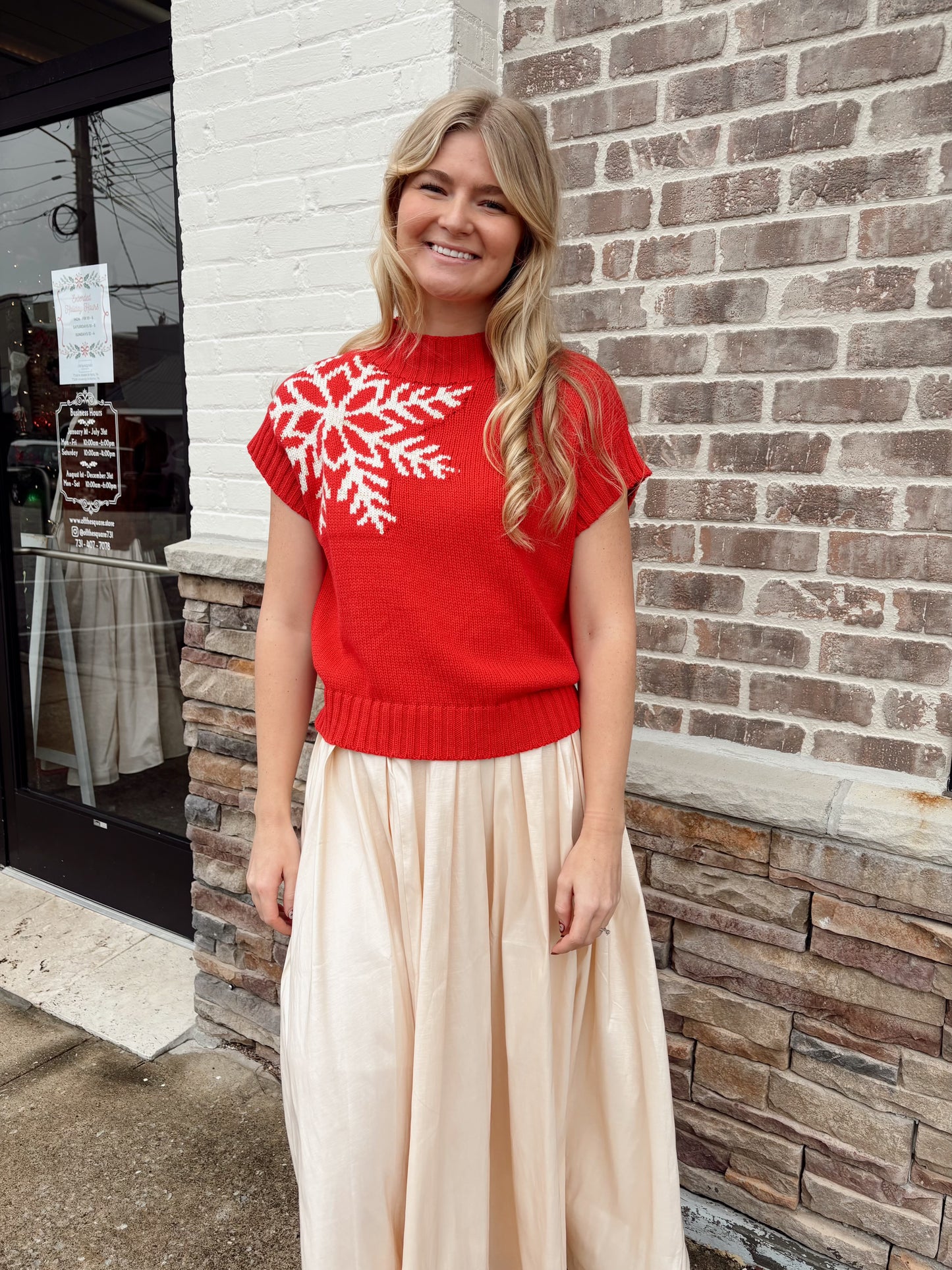 Snowflake Mock Neck Sweater