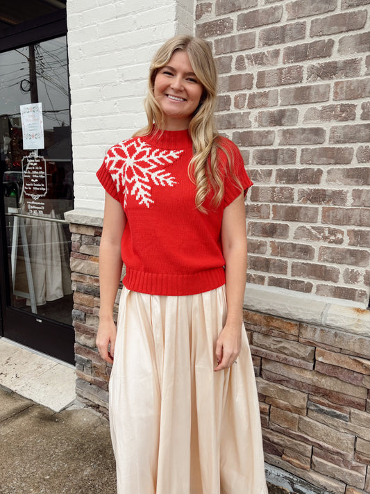 Snowflake Mock Neck Sweater