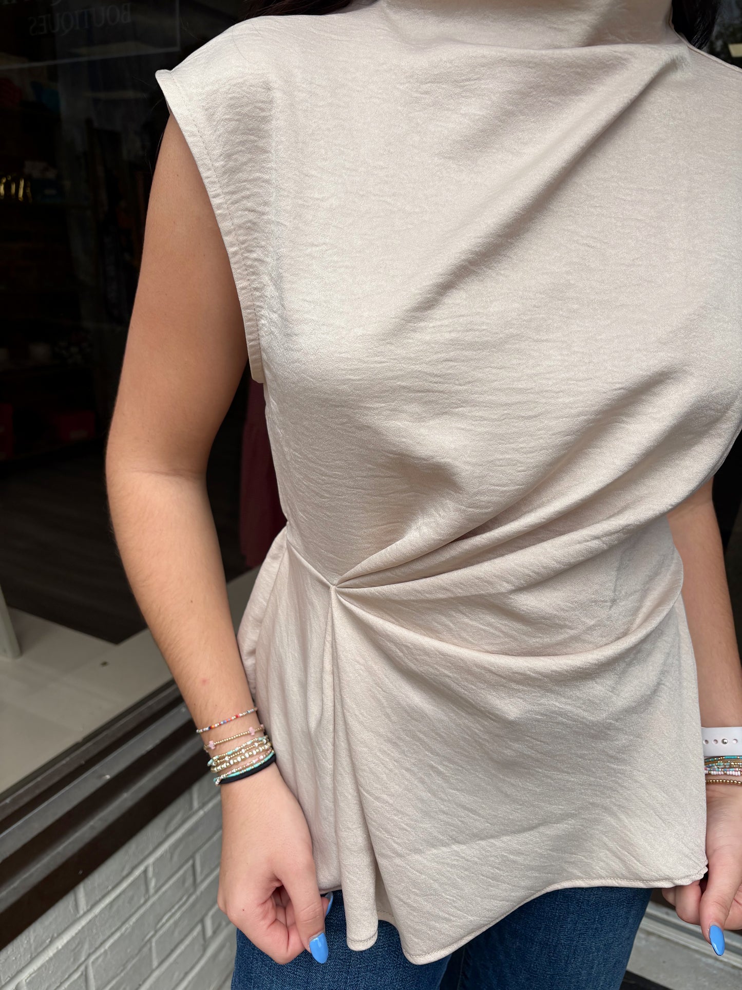 UC Sleeveless Asymmetric Twist Top