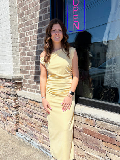 Golden Hour Cowl Neck Midi