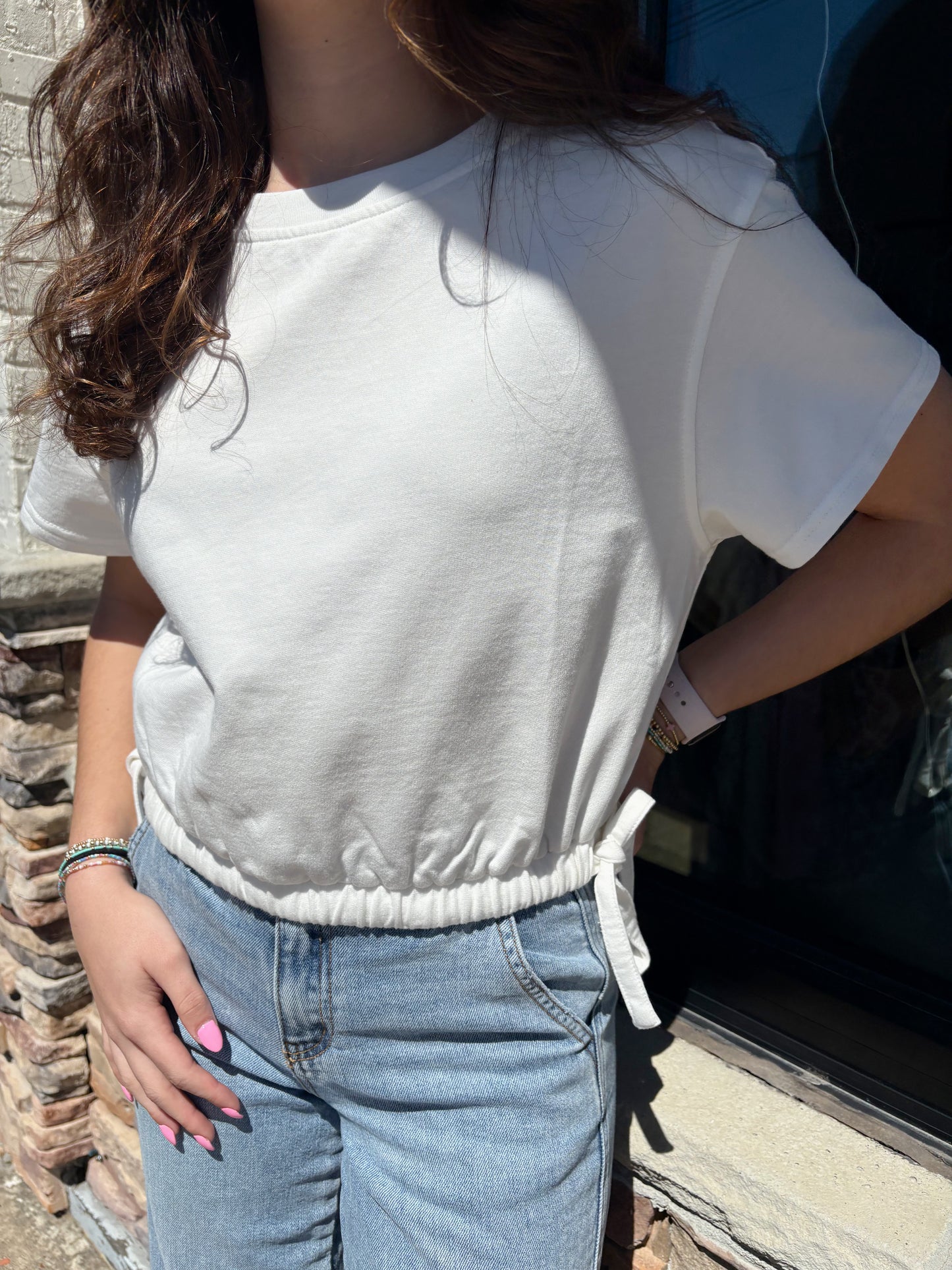 Side Tie Crew Tee