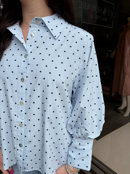 Light Blue Polka Dot Blouse