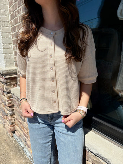 Textured Knit SS Cardigan