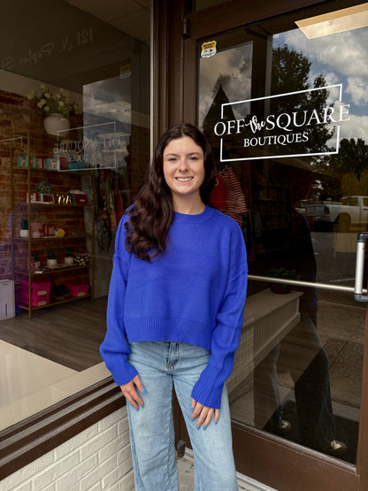 Cobalt LS Exposed Seam Sweater