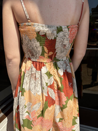 Spaghetti Strap Fall Floral Dress