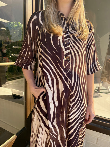 Brown Zebra Print Dress